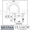 Bristan Design Utility X Head Deck Sink Mixer Tap Dimensions